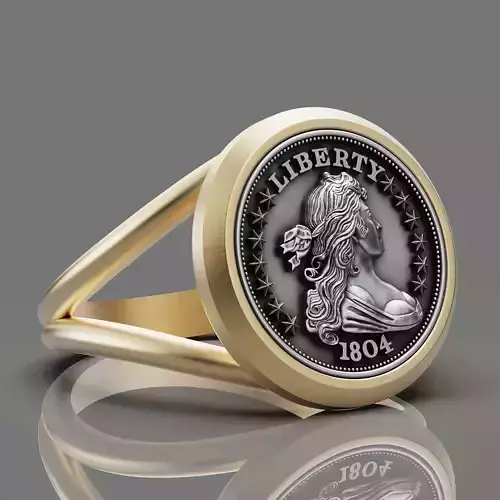 Draped Bust Dollar American coin printable ring