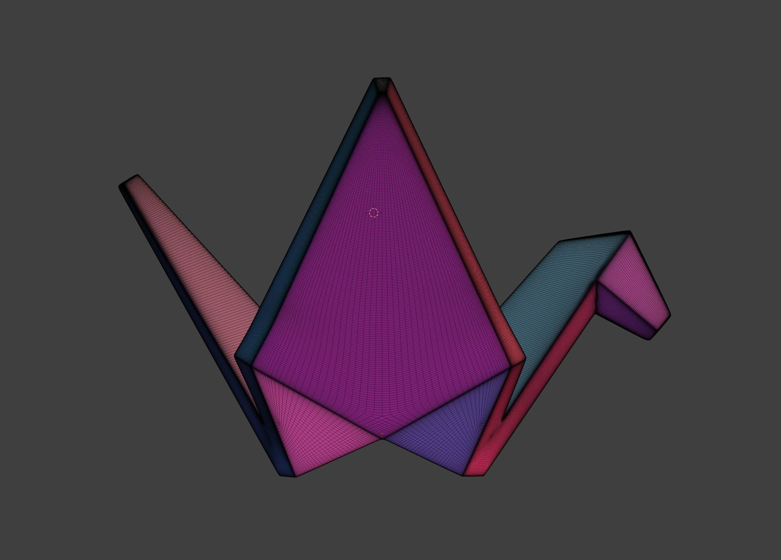 Paper origami crane STL 3D print model_7