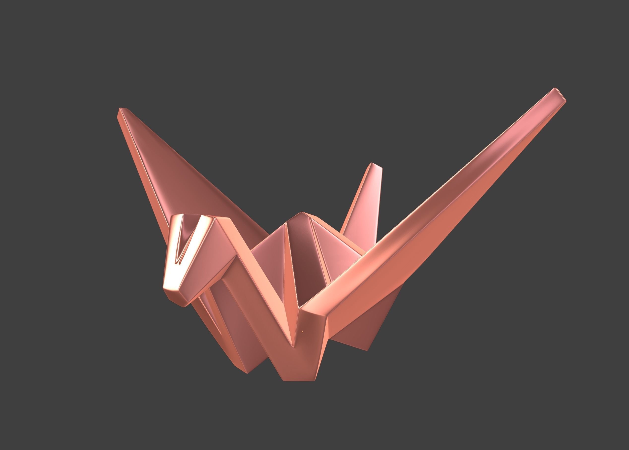 Paper origami crane STL 3D print model_2