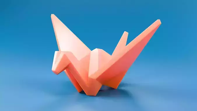 Paper origami crane STL