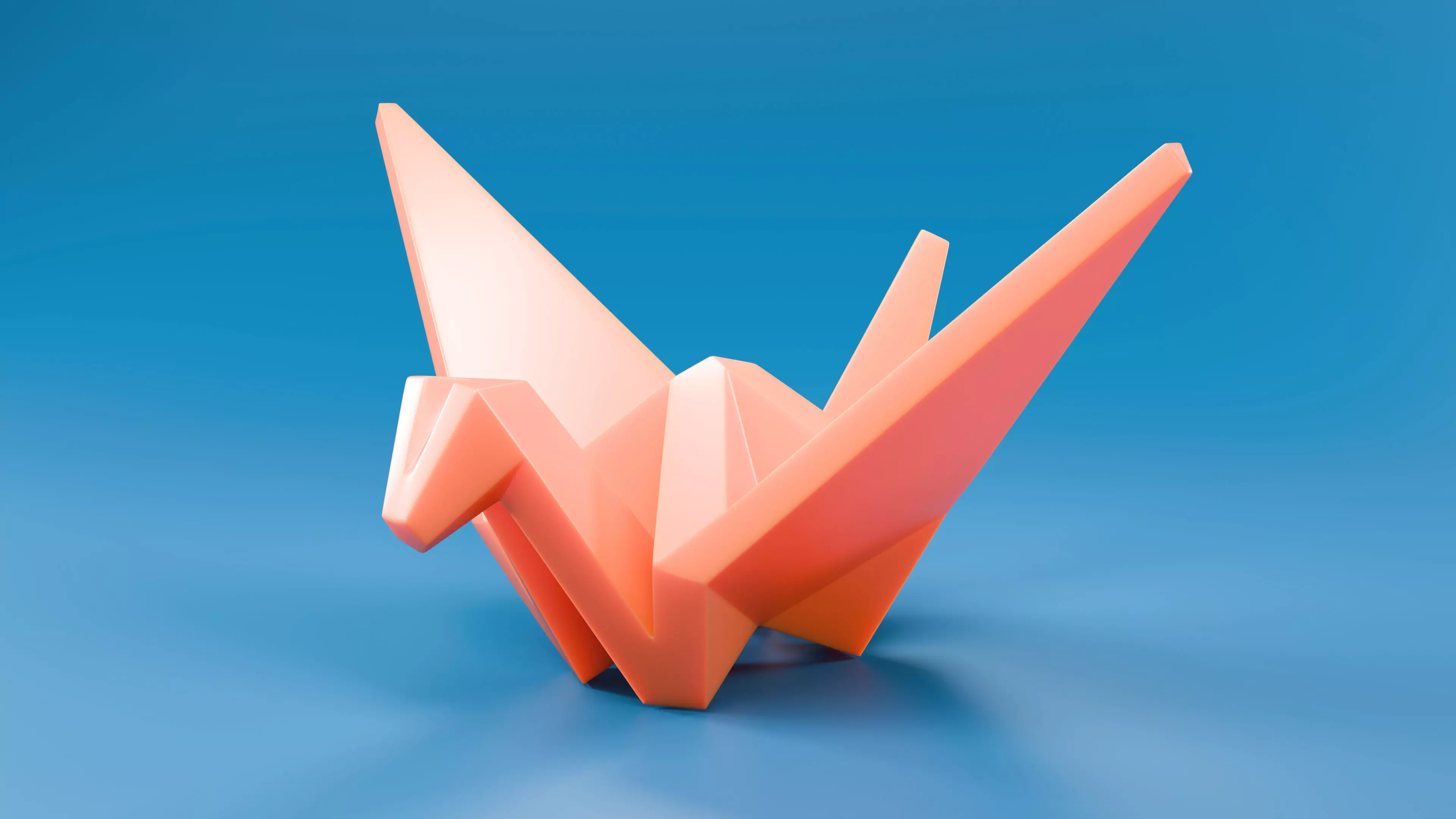 Paper origami crane STL 3D print model_0