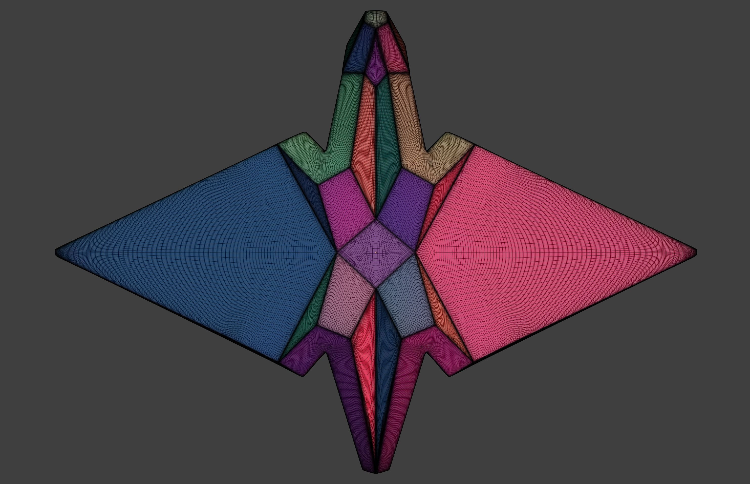 Paper origami crane STL 3D print model_5