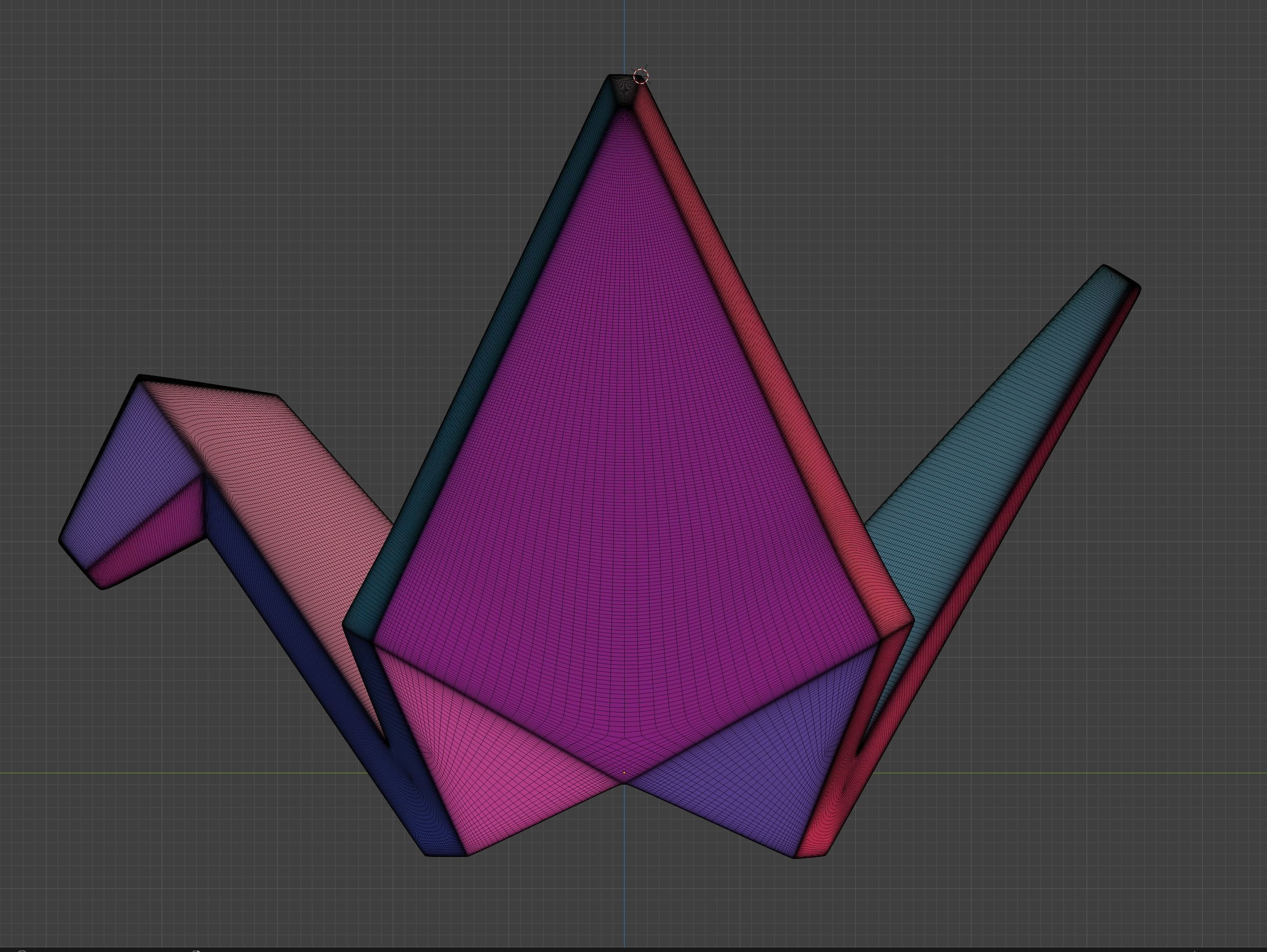 Paper origami crane STL 3D print model_6