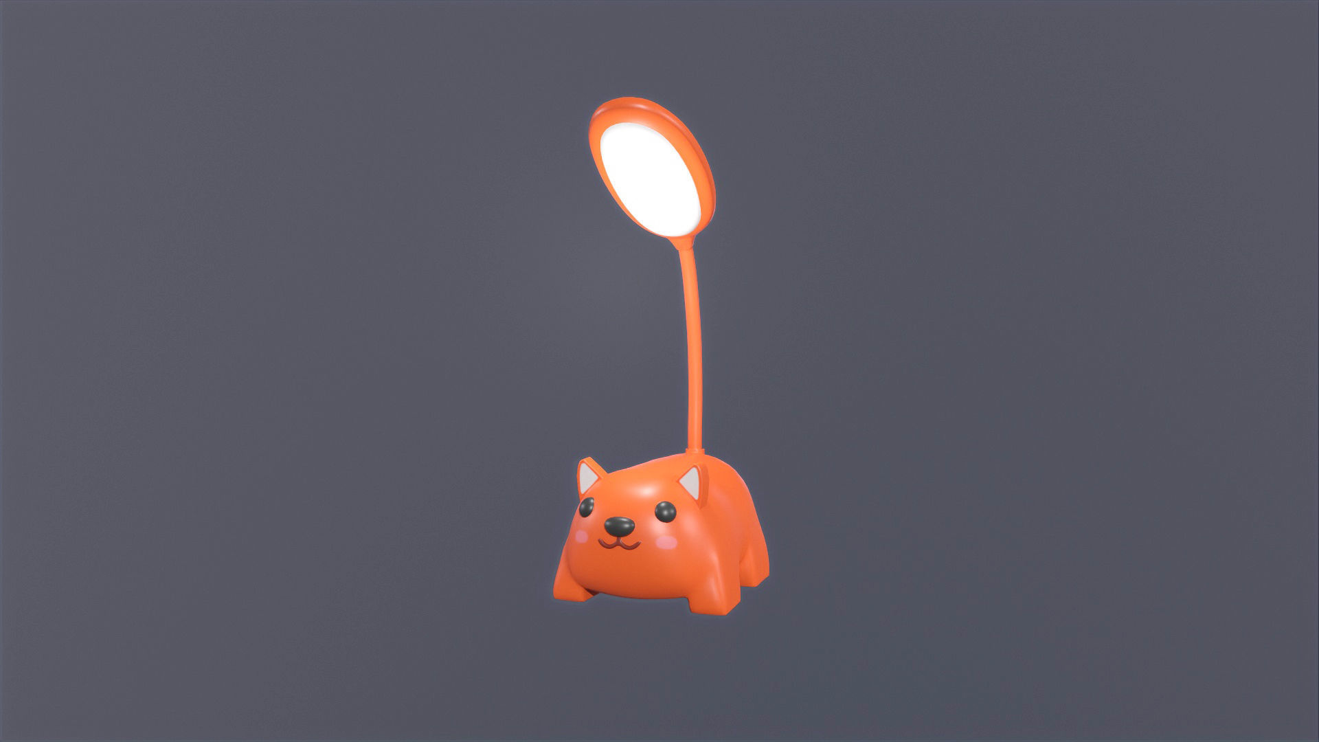 Fox Desk Lamp Cute Low-poly 3D model_8