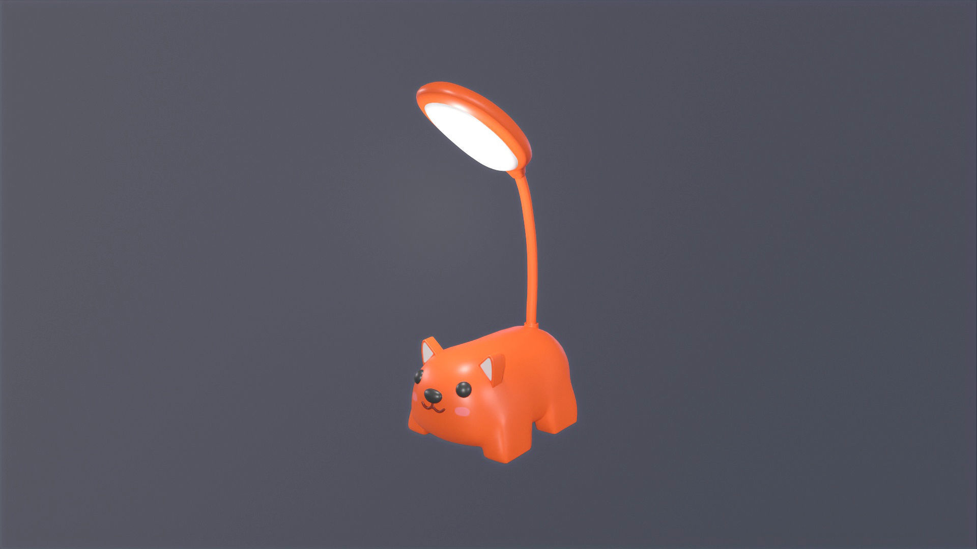 Fox Desk Lamp Cute Low-poly 3D model_2