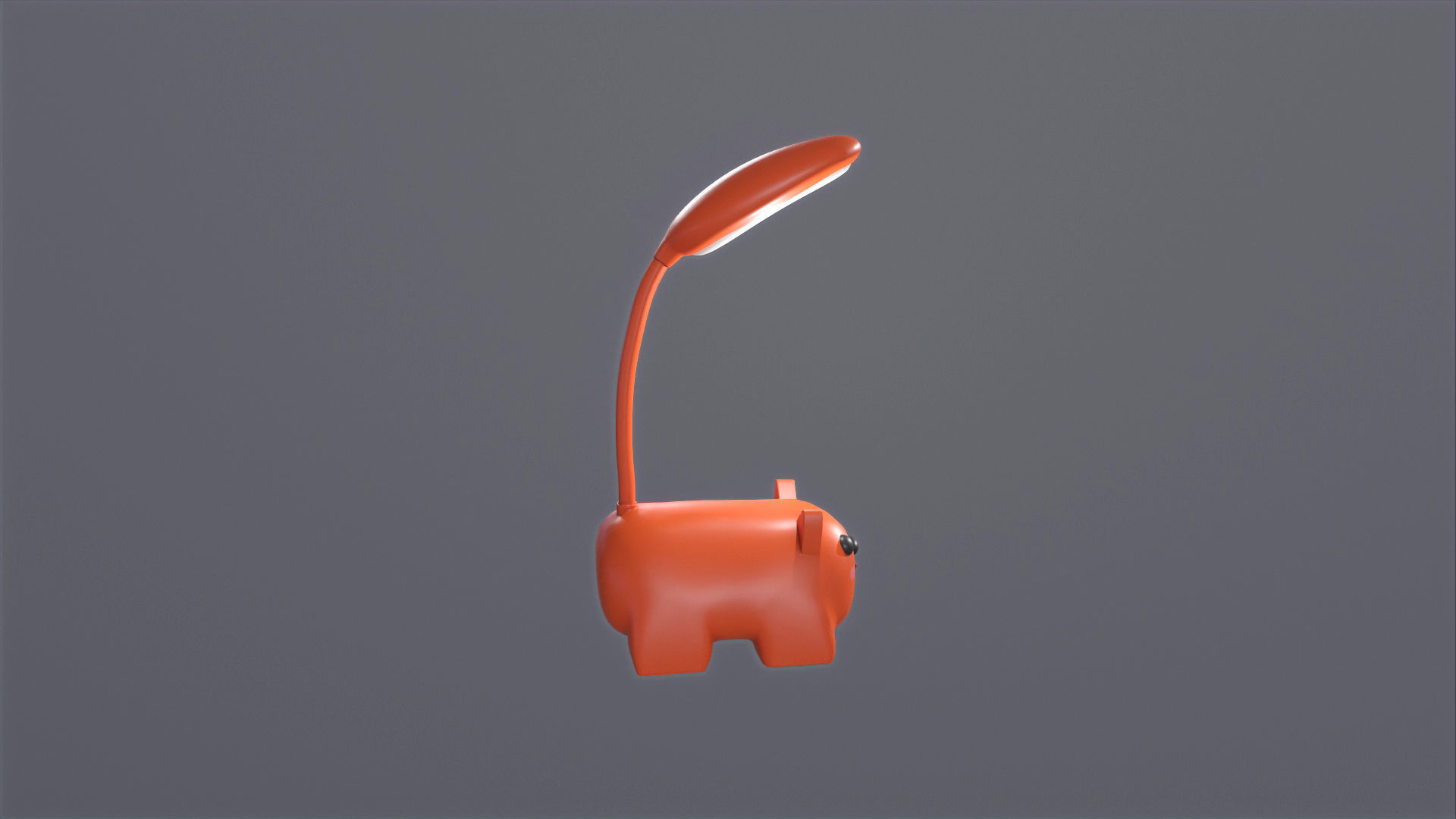 Fox Desk Lamp Cute Low-poly 3D model_6