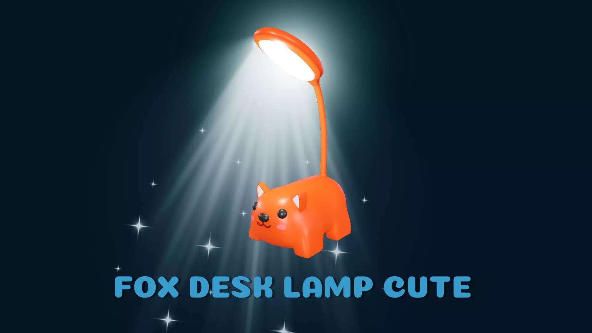 Fox Desk Lamp Cute Low-poly 3D model_0