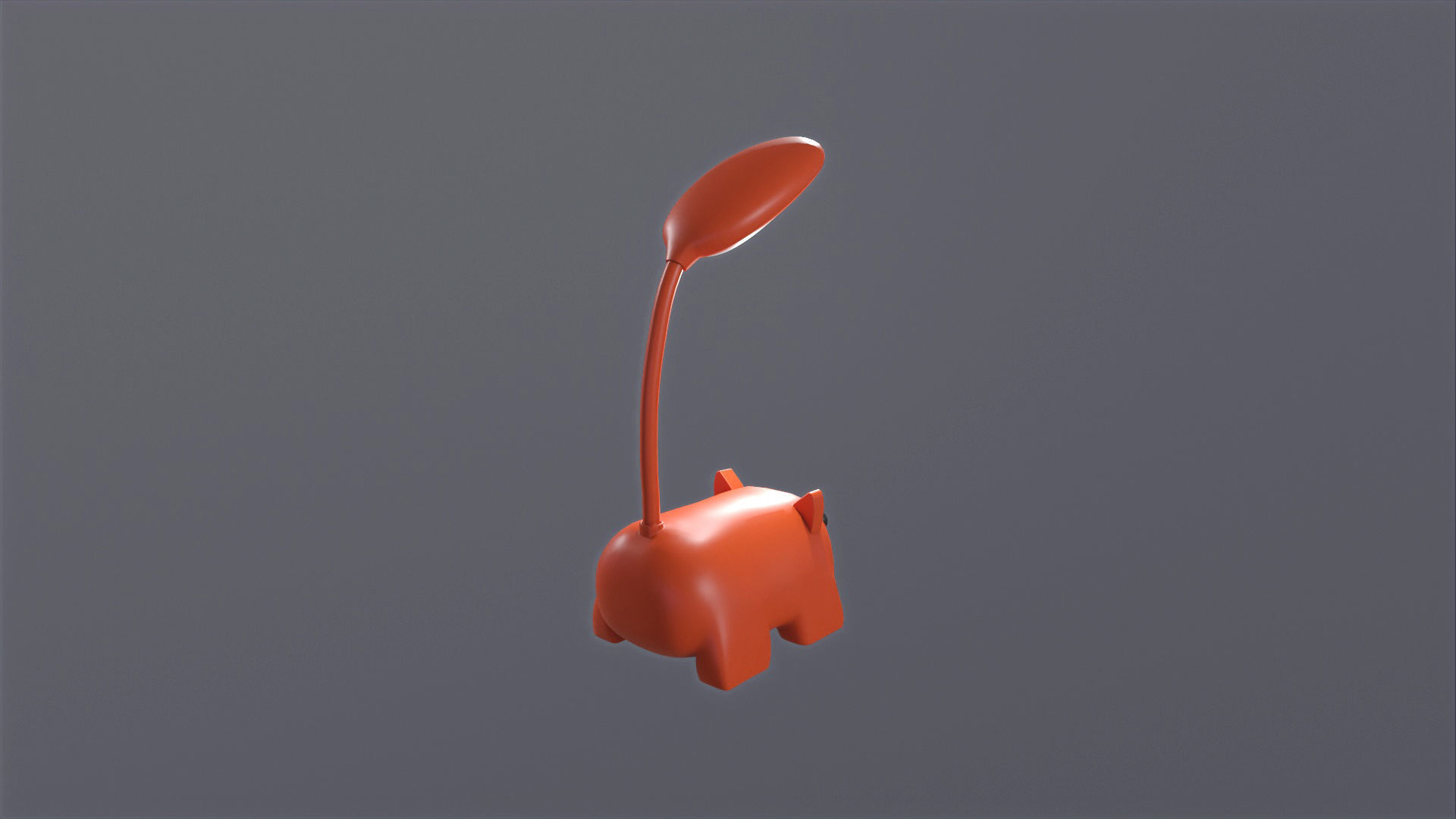 Fox Desk Lamp Cute Low-poly 3D model_5