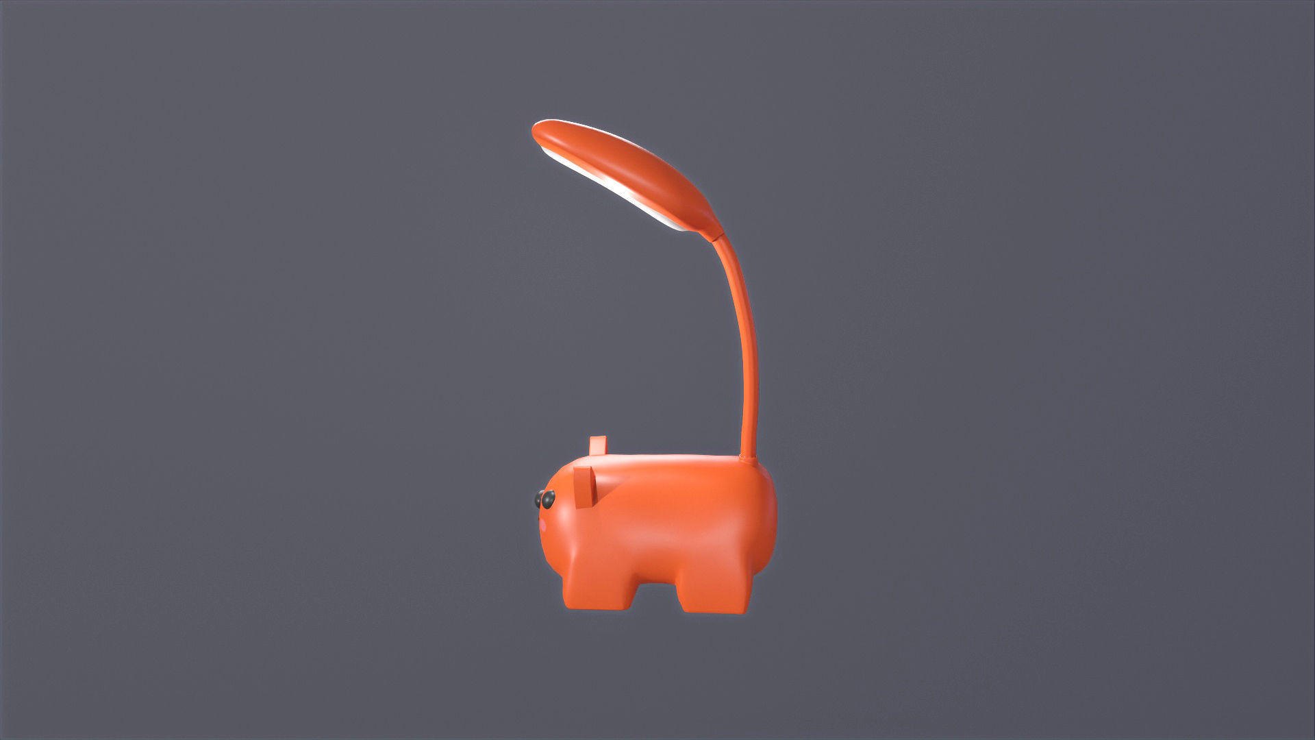 Fox Desk Lamp Cute Low-poly 3D model_3