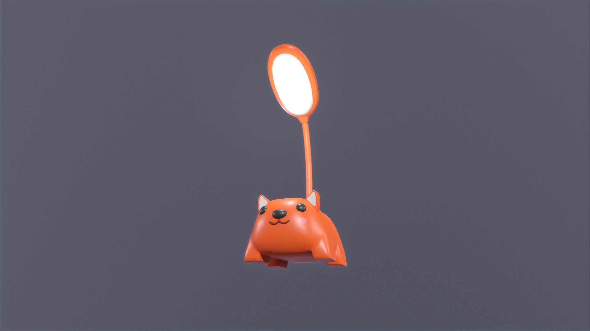 Fox Desk Lamp Cute Low-poly 3D model_9