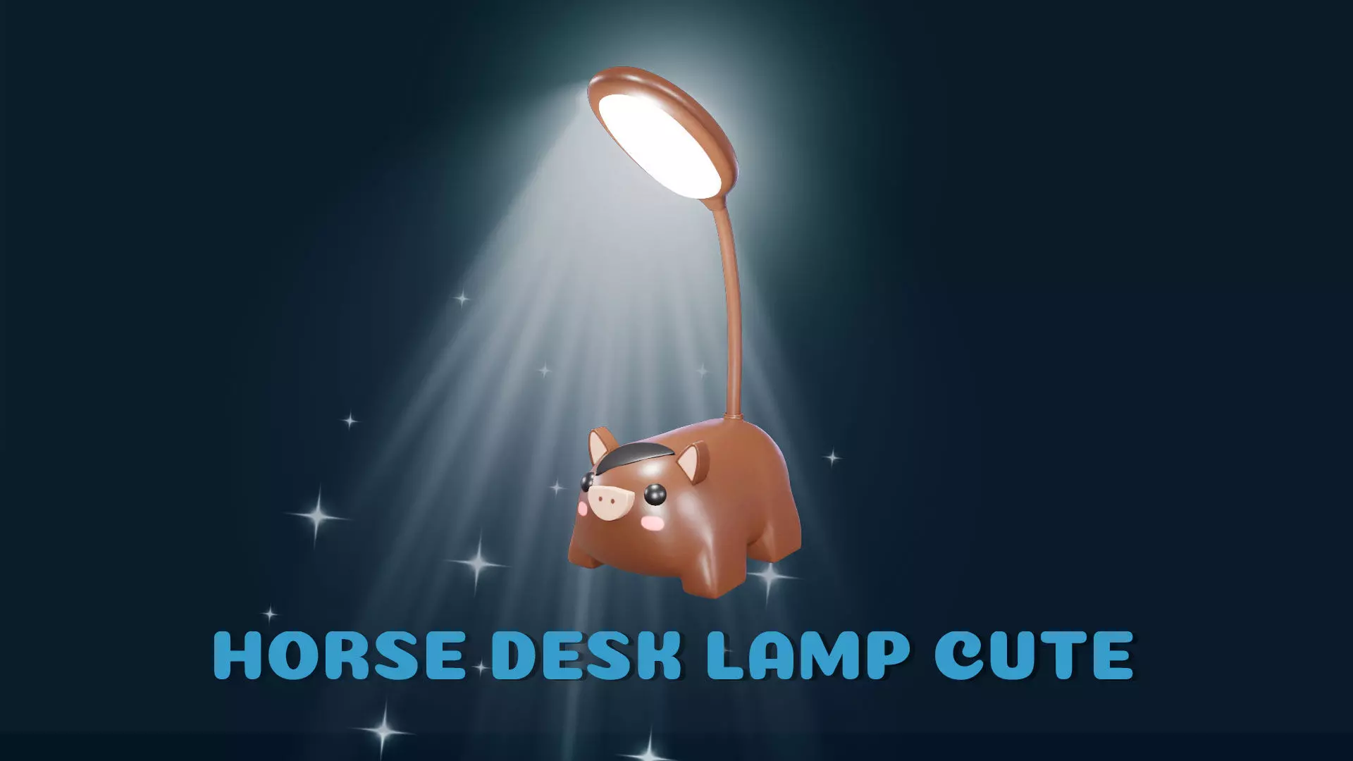 Horse Desk Lamp Cute Low-poly 3D model