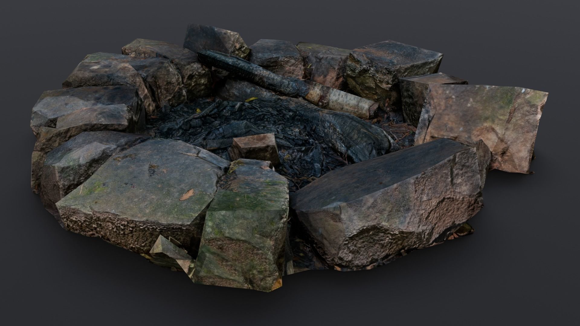 Fire Pit 3D Model Low-poly 3D model_12
