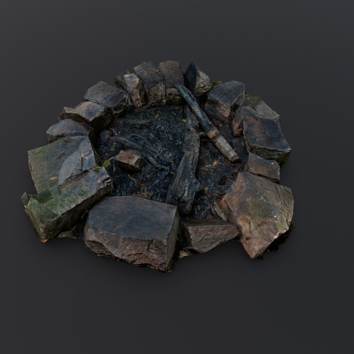 Fire Pit 3D Model Low-poly 3D model_6