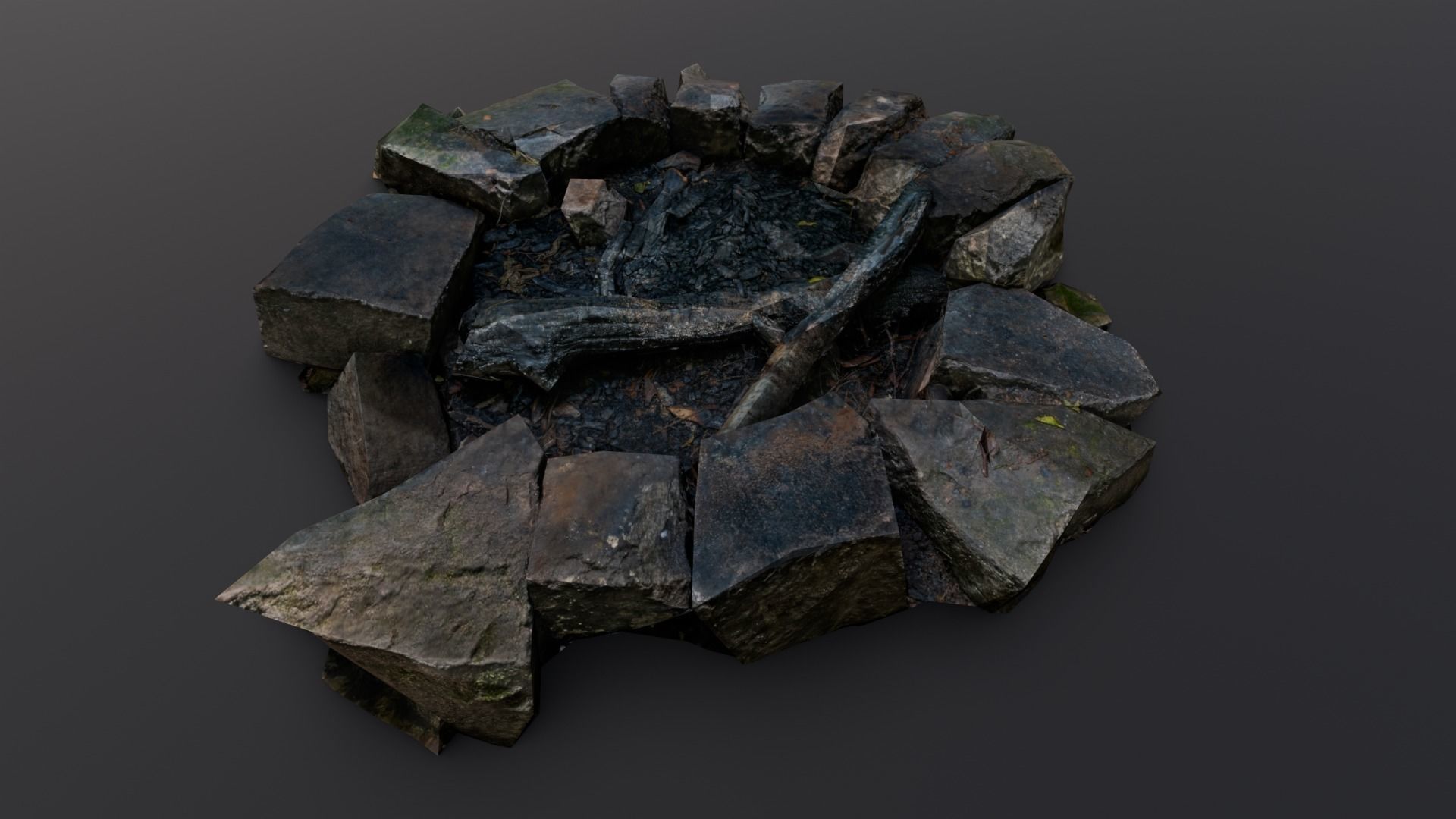 Fire Pit 3D Model Low-poly 3D model_4