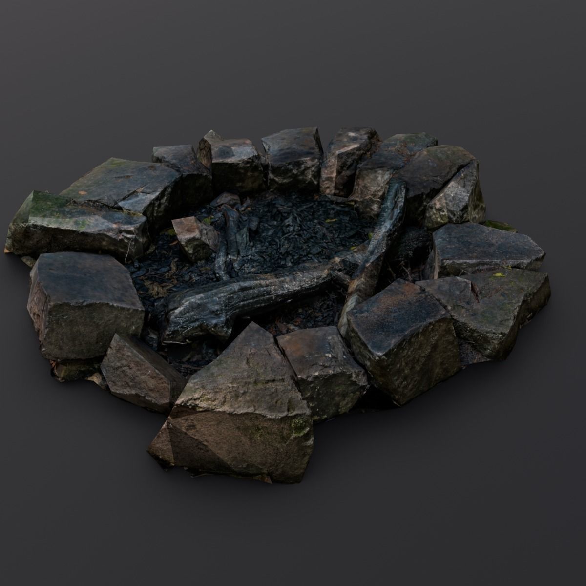 Fire Pit 3D Model Low-poly 3D model_7
