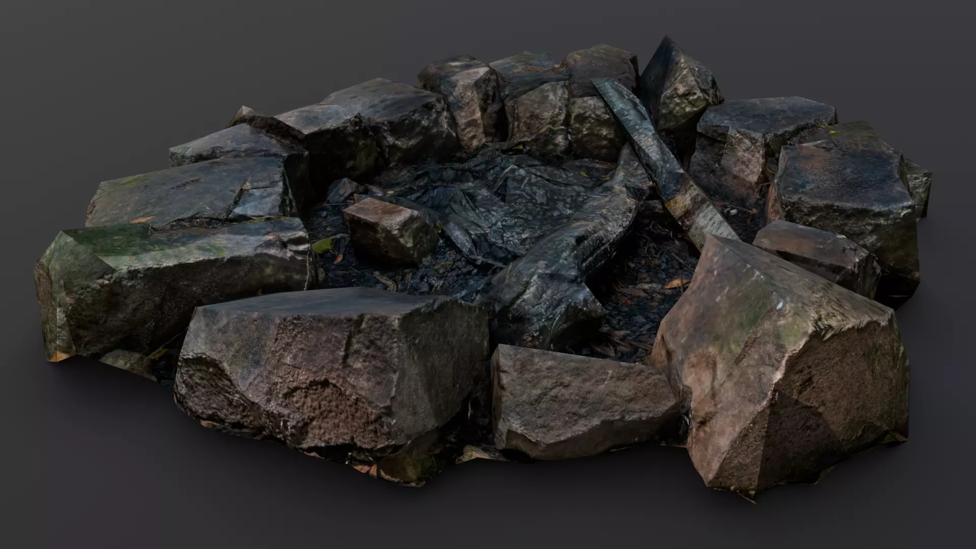 Fire Pit 3D Model Low-poly 3D model_0