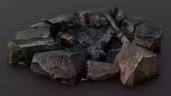 Fire Pit 3D Model Low-poly 3D model