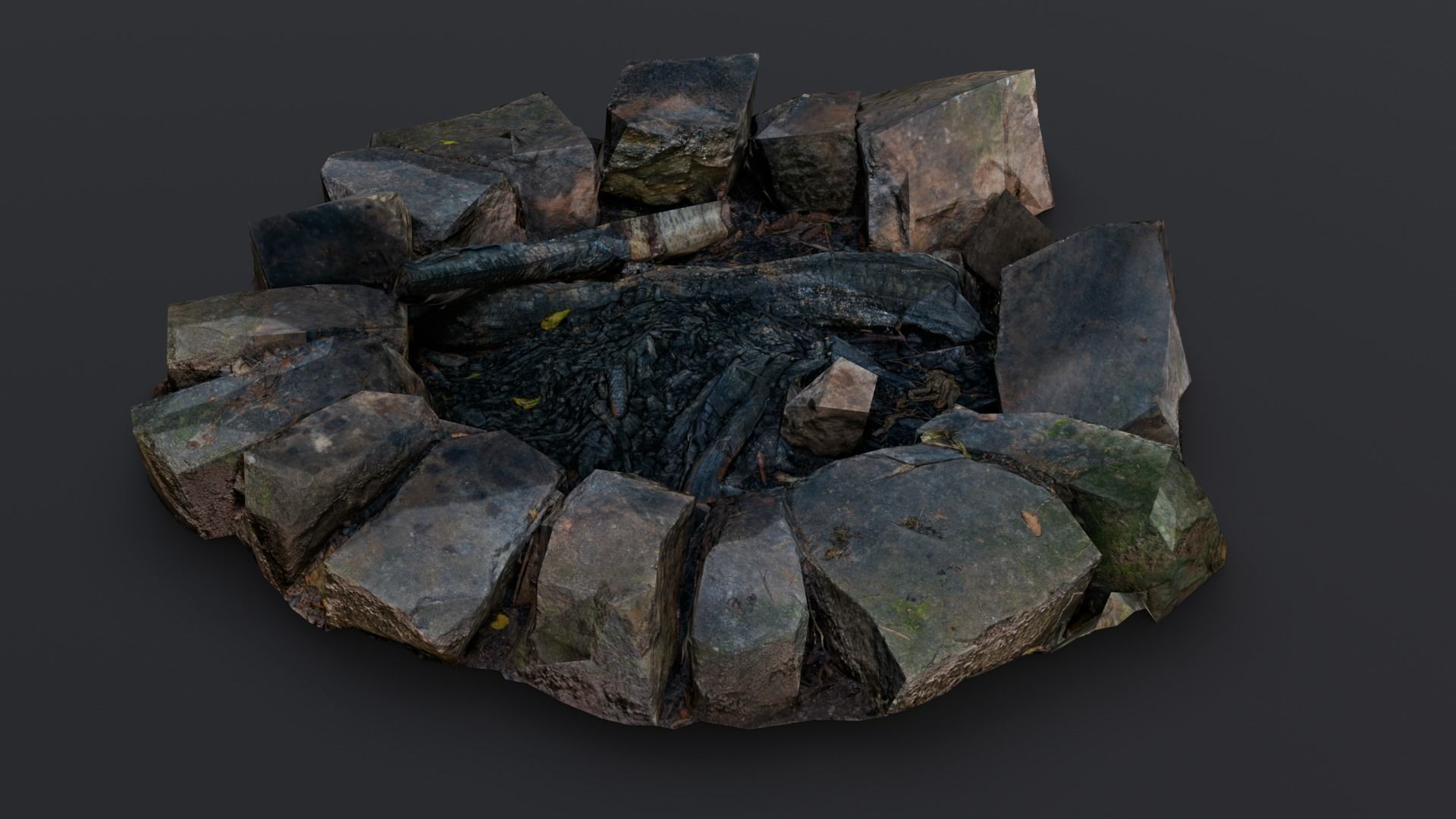 Fire Pit 3D Model Low-poly 3D model_1
