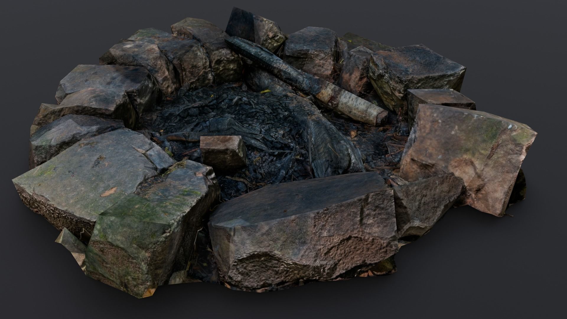 Fire Pit 3D Model Low-poly 3D model_10