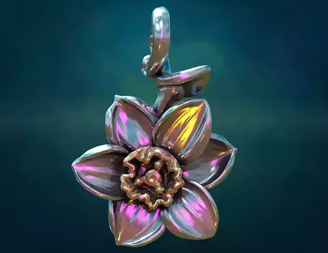 Narcissus flower pendant 