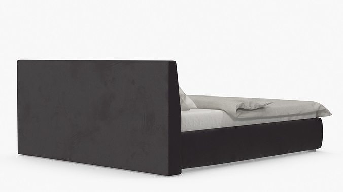 Modern Upholstered Double Bed 3D model 7