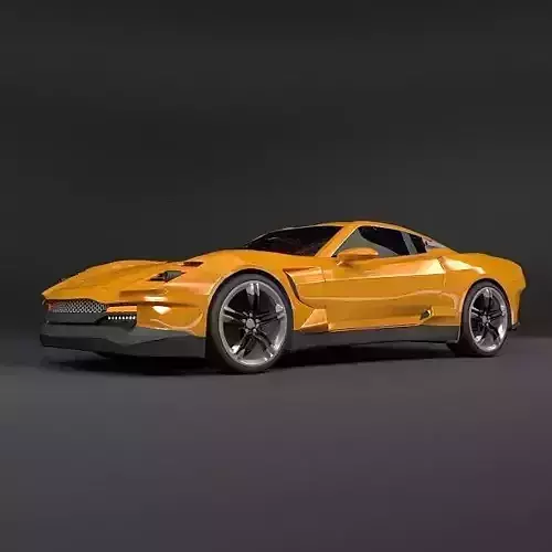 Yellow sports car