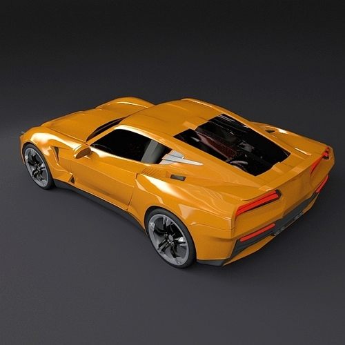 Yellow sports car 3D Model OBJ 3DS FBX LWO LW LWS BLEND ...