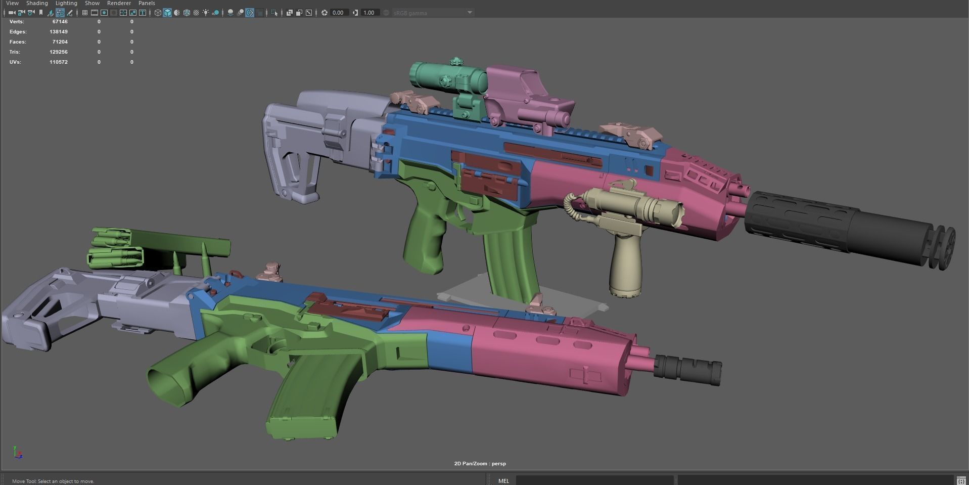 Modern Assault Rifle Low-poly 3D model_34