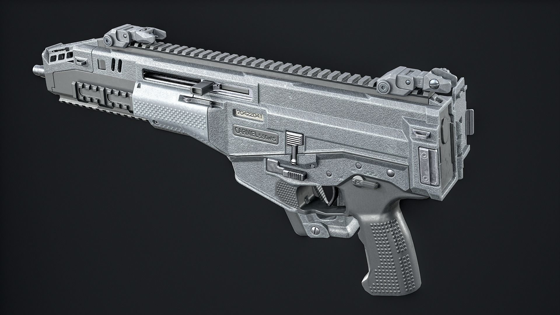Modern Assault Rifle Low-poly 3D model_10