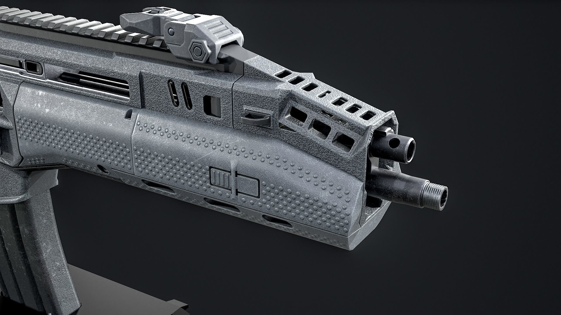 Modern Assault Rifle Low-poly 3D model_16
