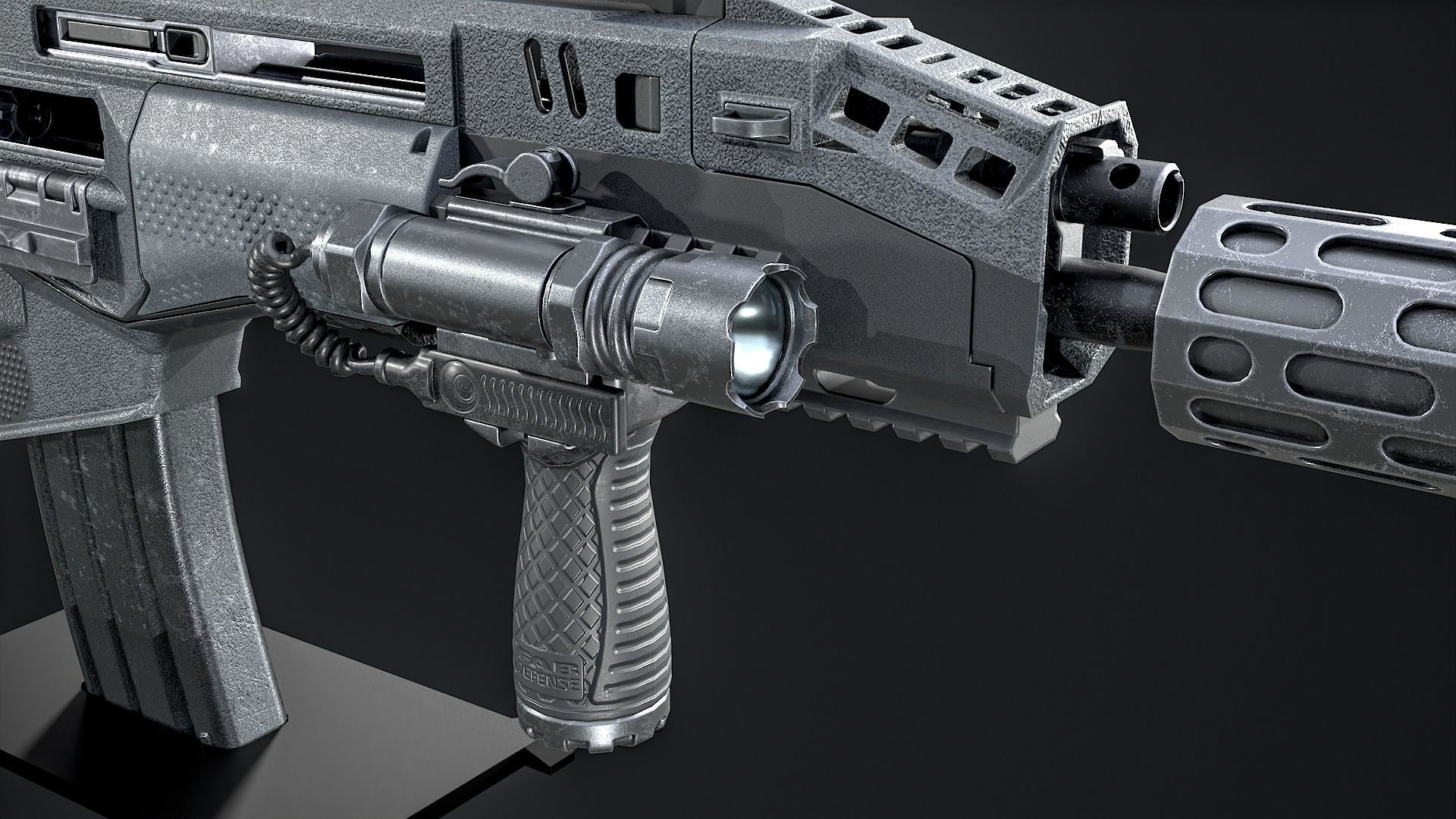 Modern Assault Rifle Low-poly 3D model_12