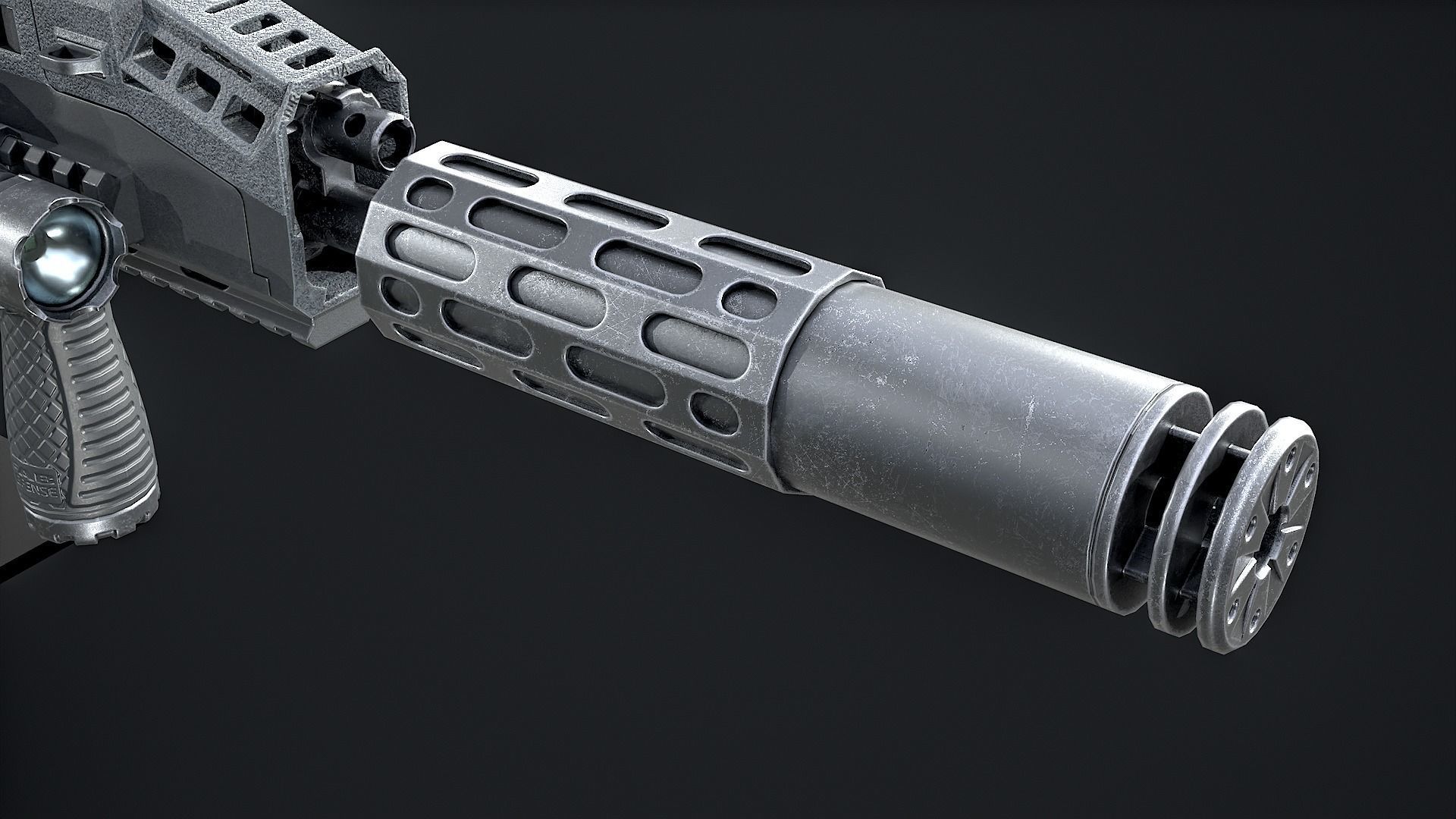 Modern Assault Rifle Low-poly 3D model_14
