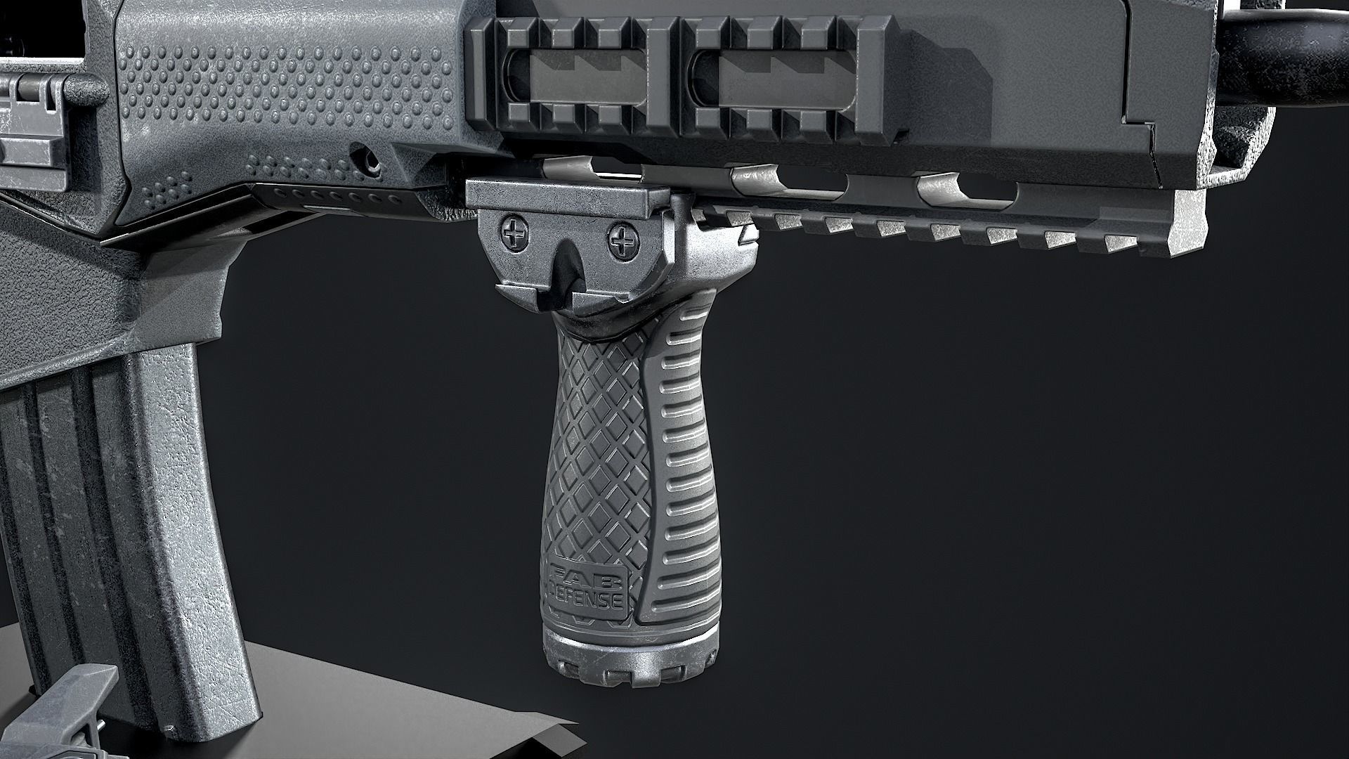 Modern Assault Rifle Low-poly 3D model_13