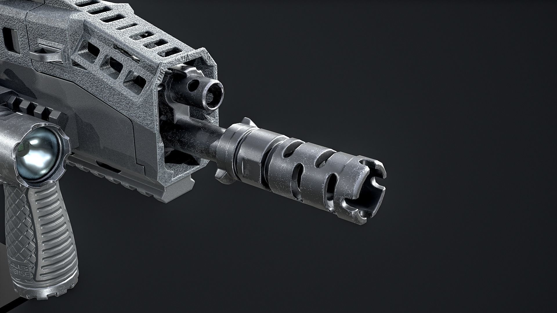 Modern Assault Rifle Low-poly 3D model_15