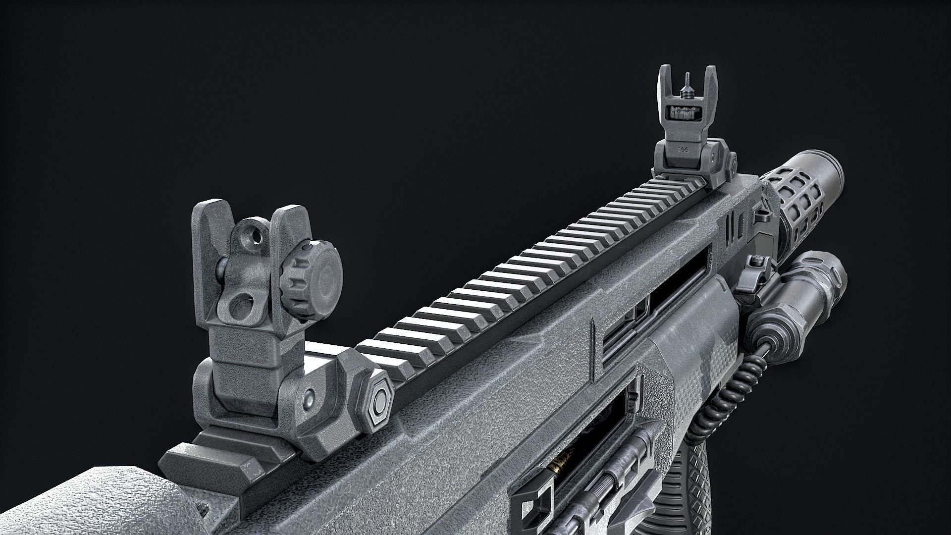Modern Assault Rifle Low-poly 3D model_18