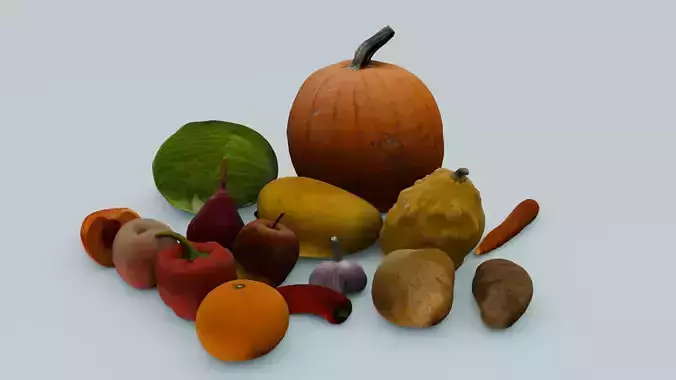 Fruits and Vegetables Pack 3D Model