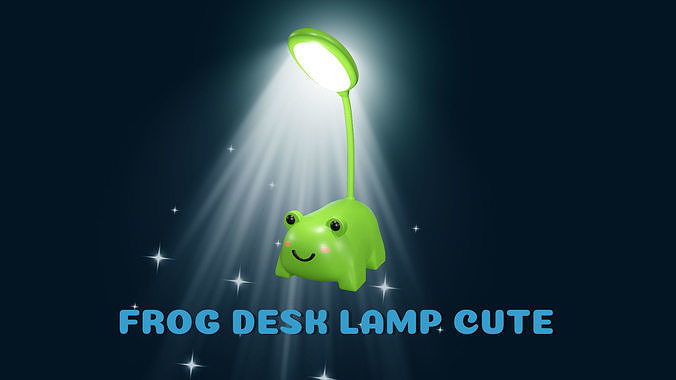 Frog Desk Lamp Cute  Low-poly 3D model
