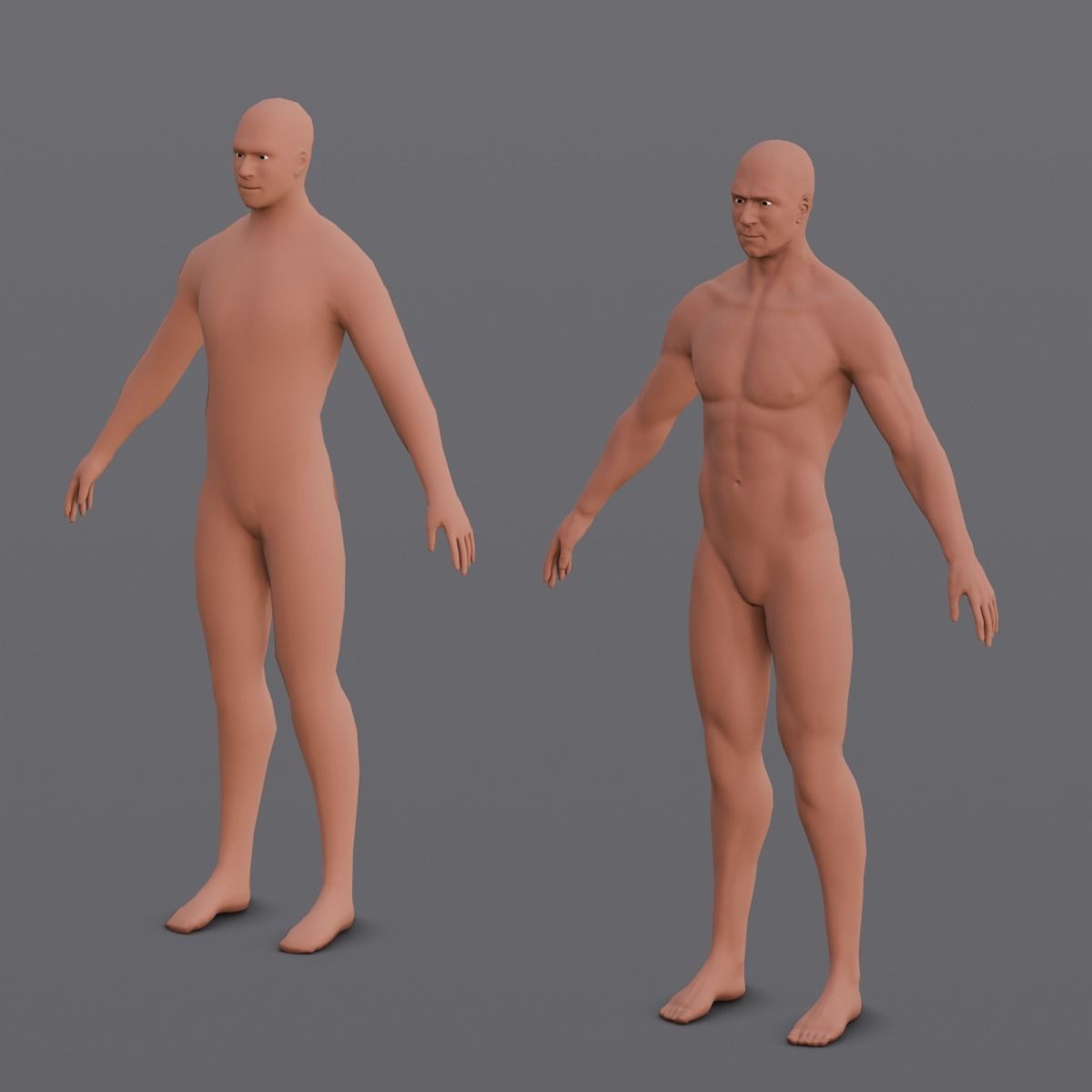 Male Base Pack 3D Model Low-poly 3D model_7