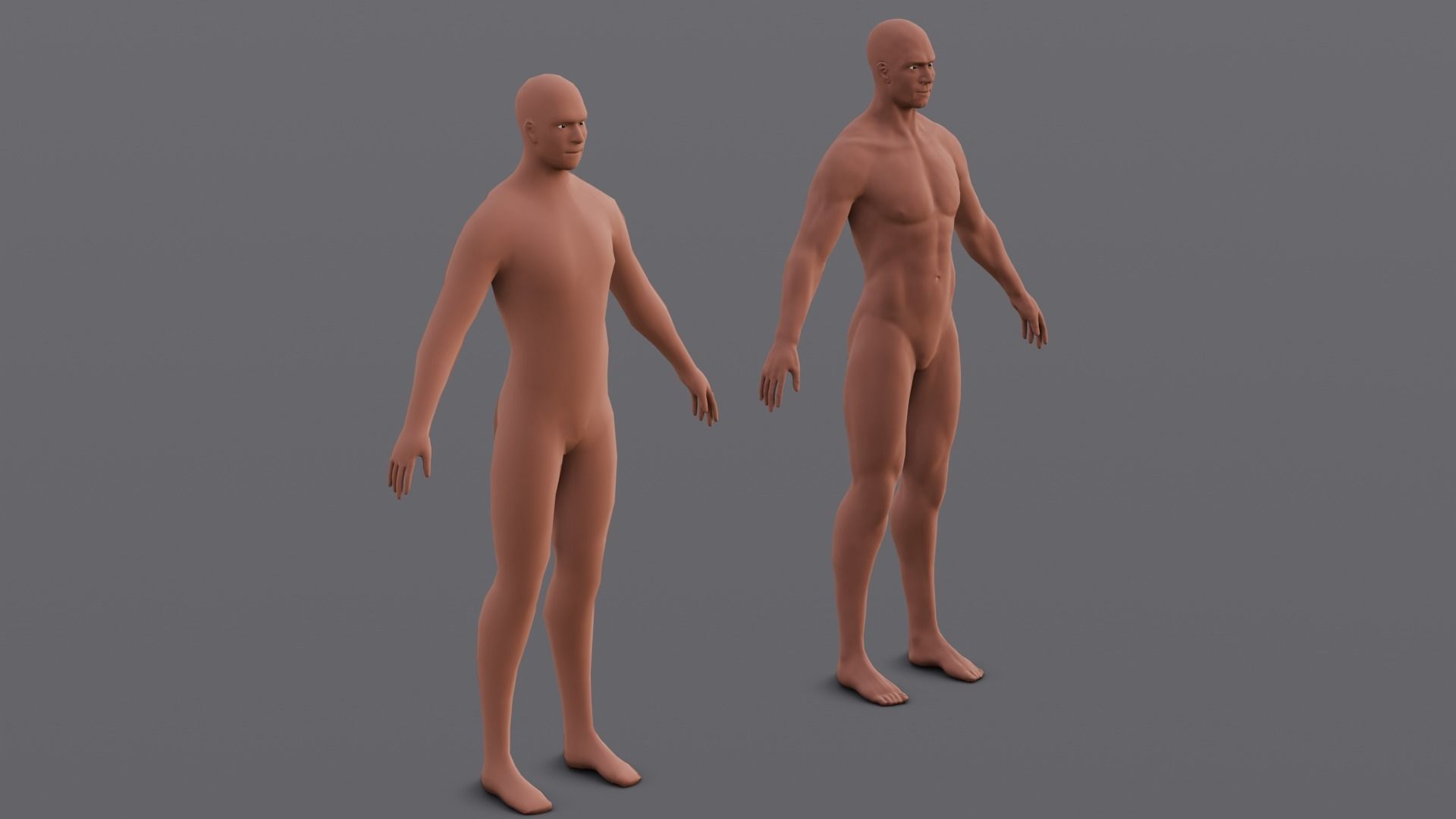 Male Base Pack 3D Model Low-poly 3D model_6
