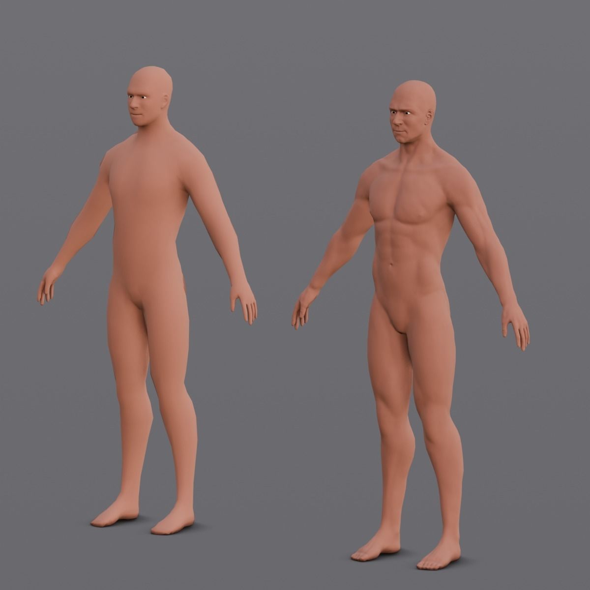 Male Base Pack 3D Model Low-poly 3D model_4