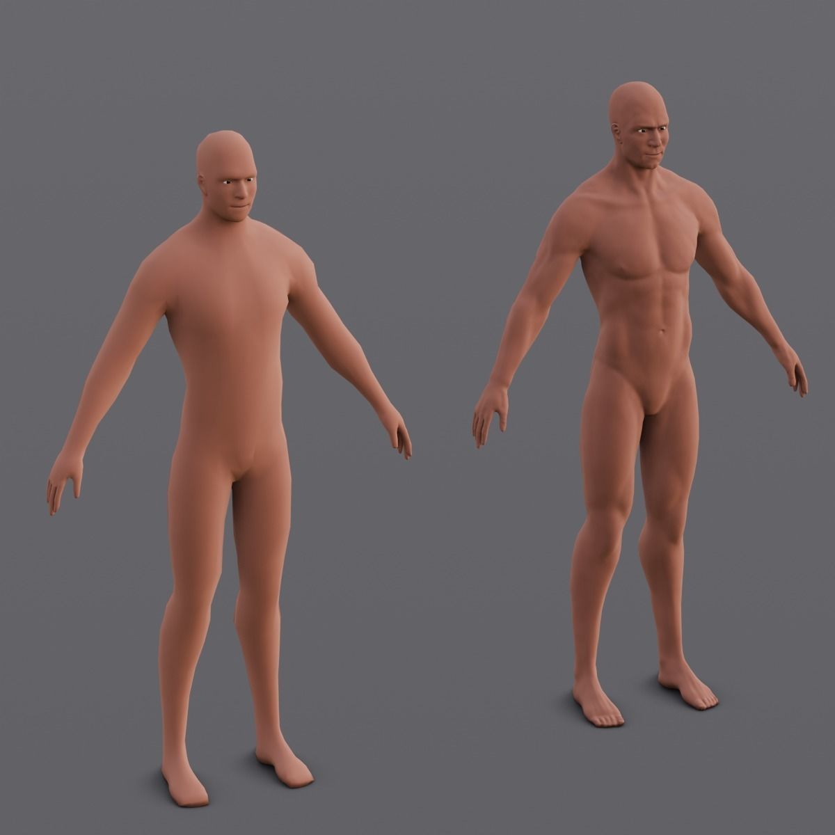 Male Base Pack 3D Model Low-poly 3D model_8