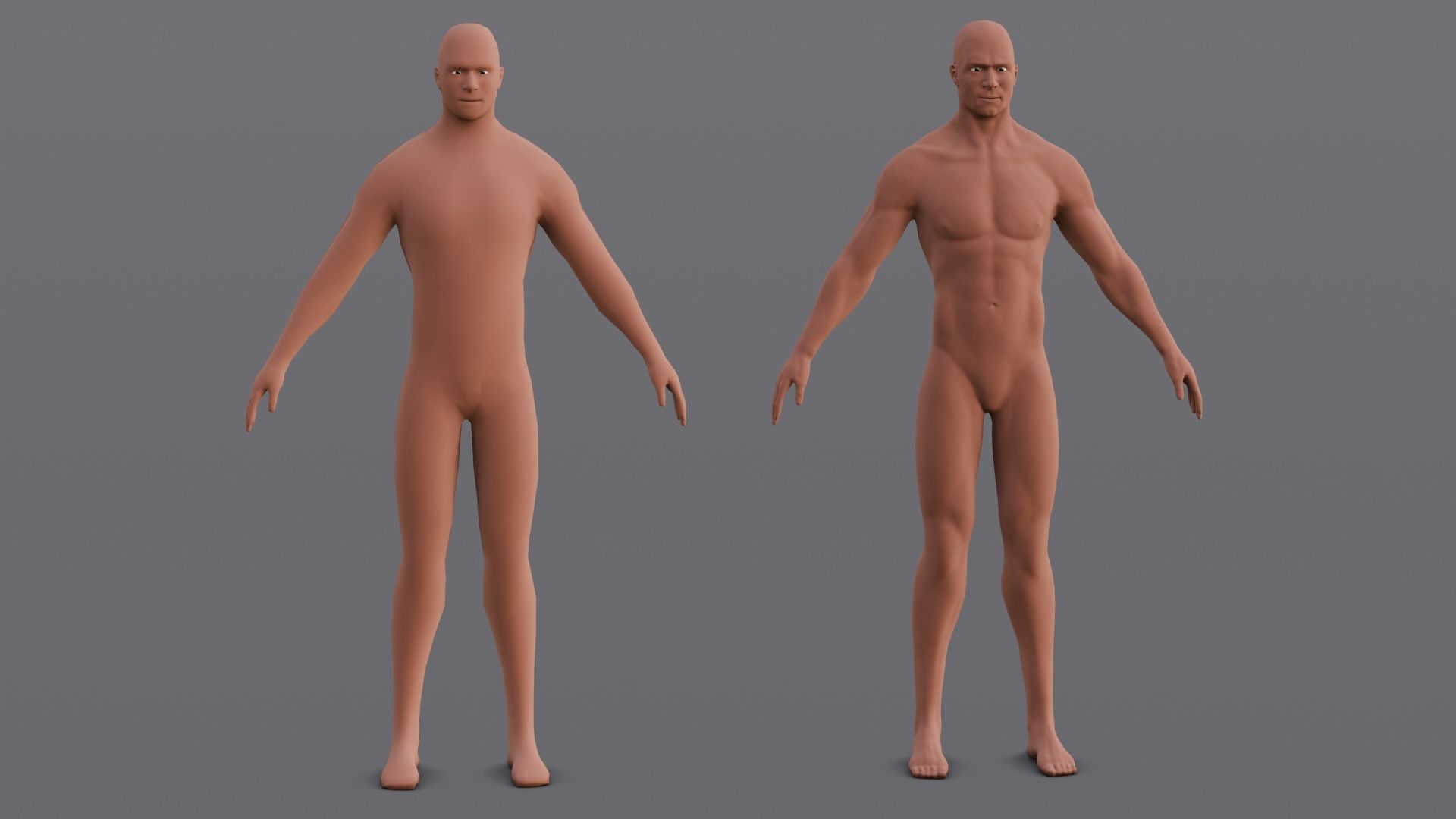 Male Base Pack 3D Model Low-poly 3D model_3