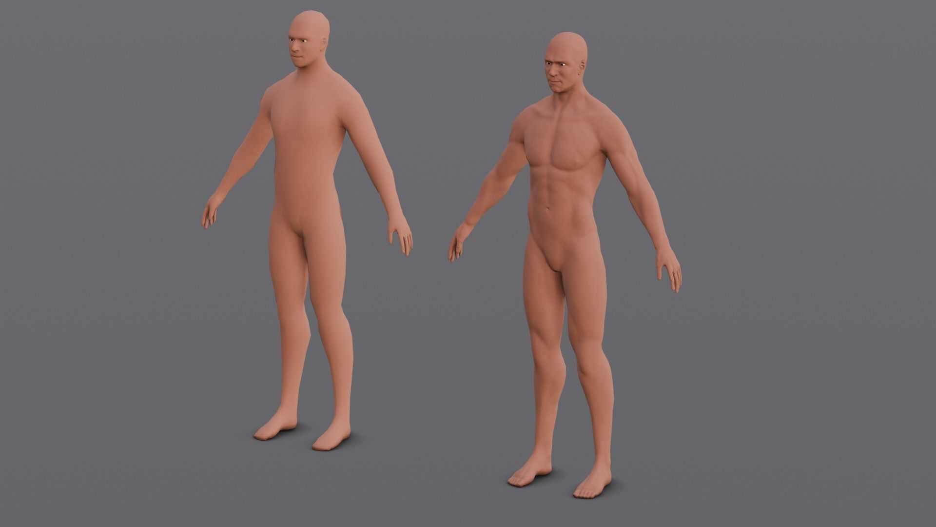 Male Base Pack 3D Model Low-poly 3D model_5