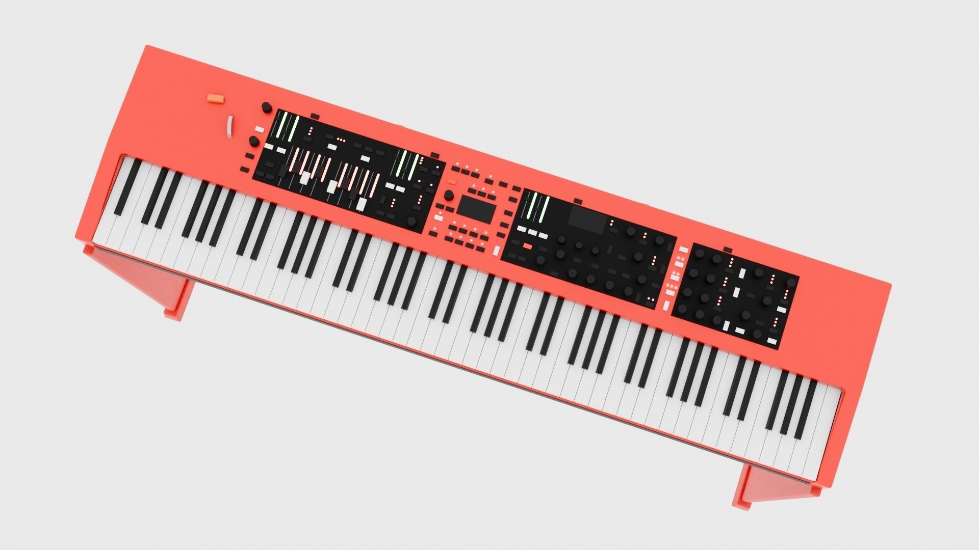 Electric Piano Keyboard Low-poly 3D model_6