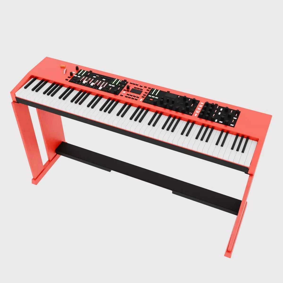 Electric Piano Keyboard Low-poly 3D model_0