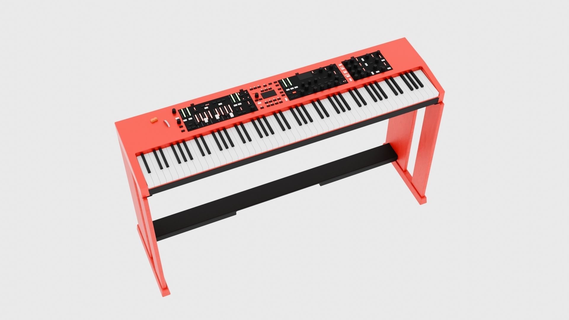 Electric Piano Keyboard Low-poly 3D model_4
