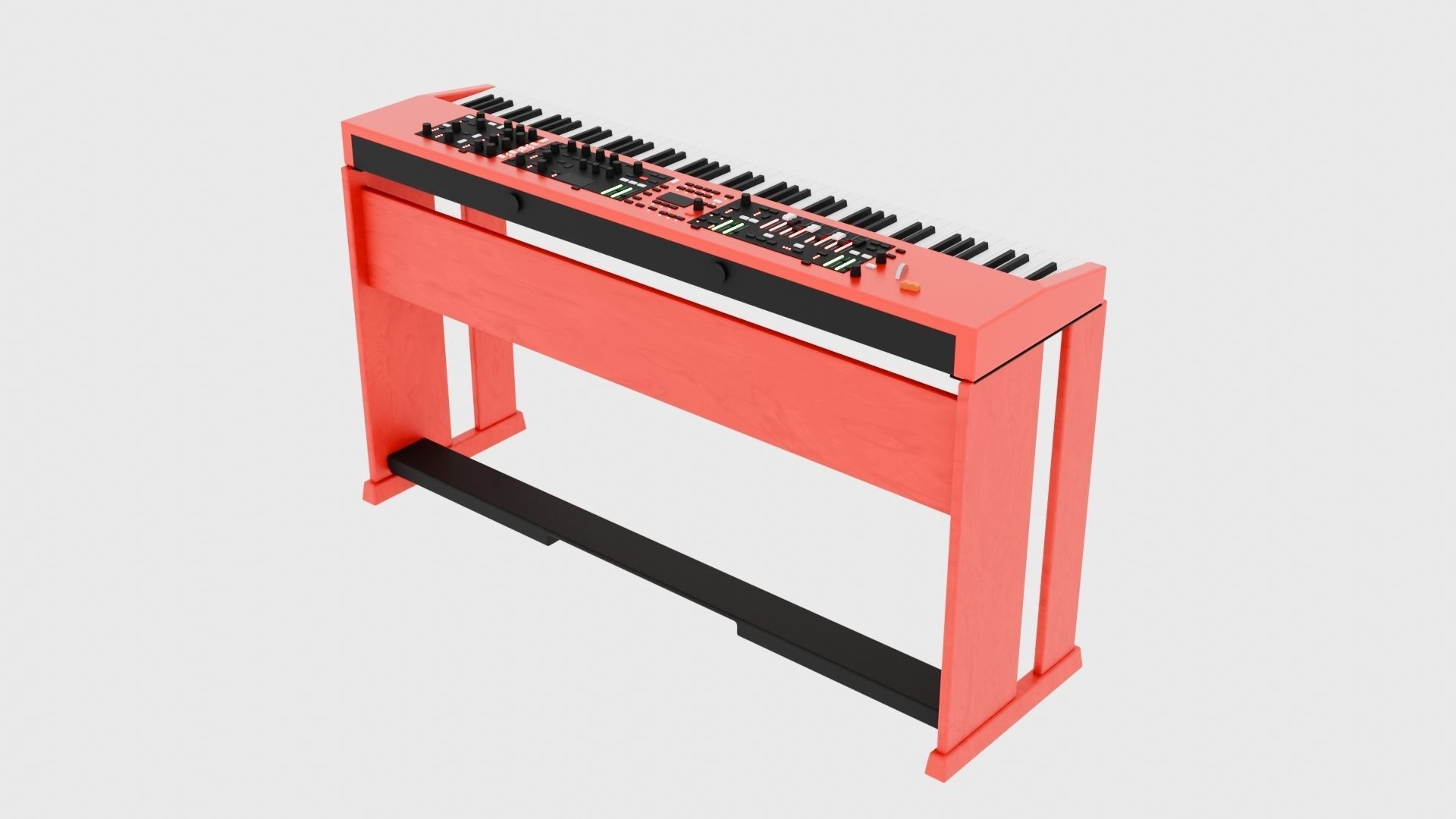 Electric Piano Keyboard Low-poly 3D model_8