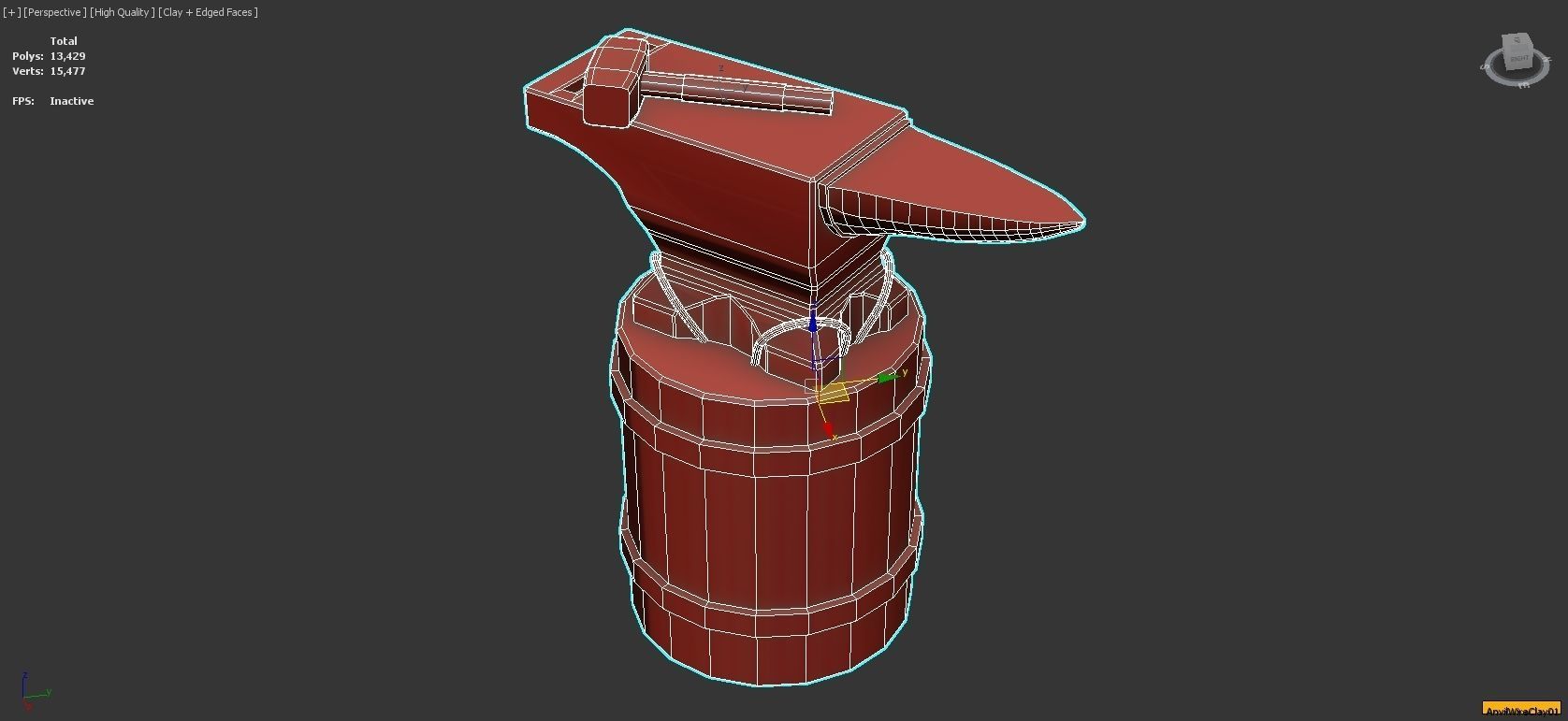 Medieval Smithy with Forge Whetstone Tools Storage and Anvil 3D model_13