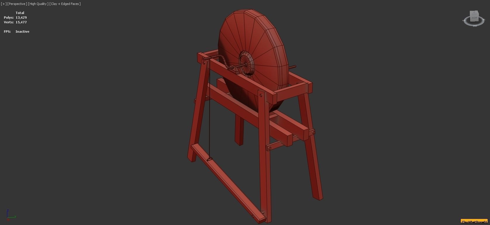 Medieval Smithy with Forge Whetstone Tools Storage and Anvil 3D model_20