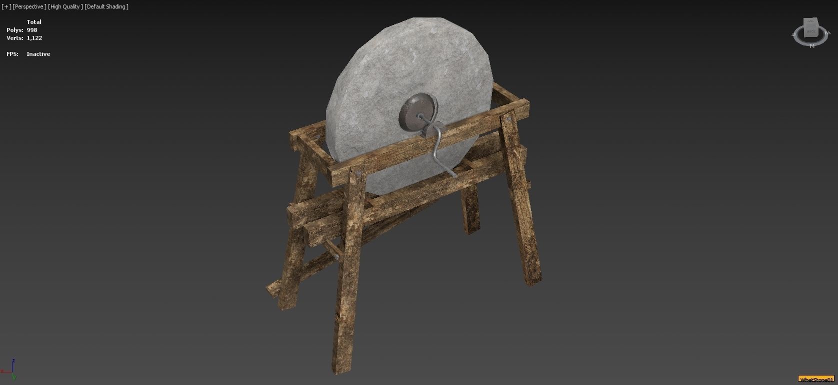 Medieval Smithy with Forge Whetstone Tools Storage and Anvil 3D model_19